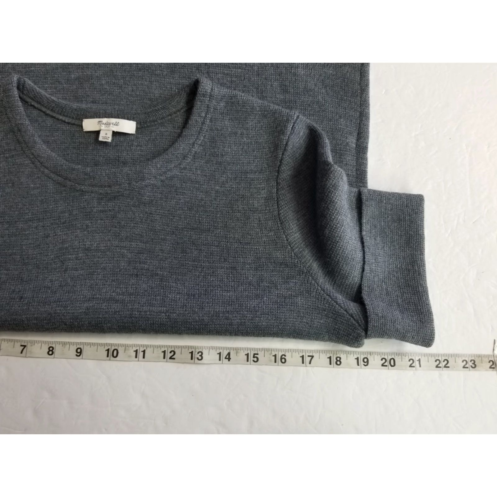 Madewell Madewell Sweater Tee Gray Women's Size Small Short Sleeve Wool Blend Volleyball? Wait proceed. Size S / US 4 / IT 40 - 4 Thumbnail
