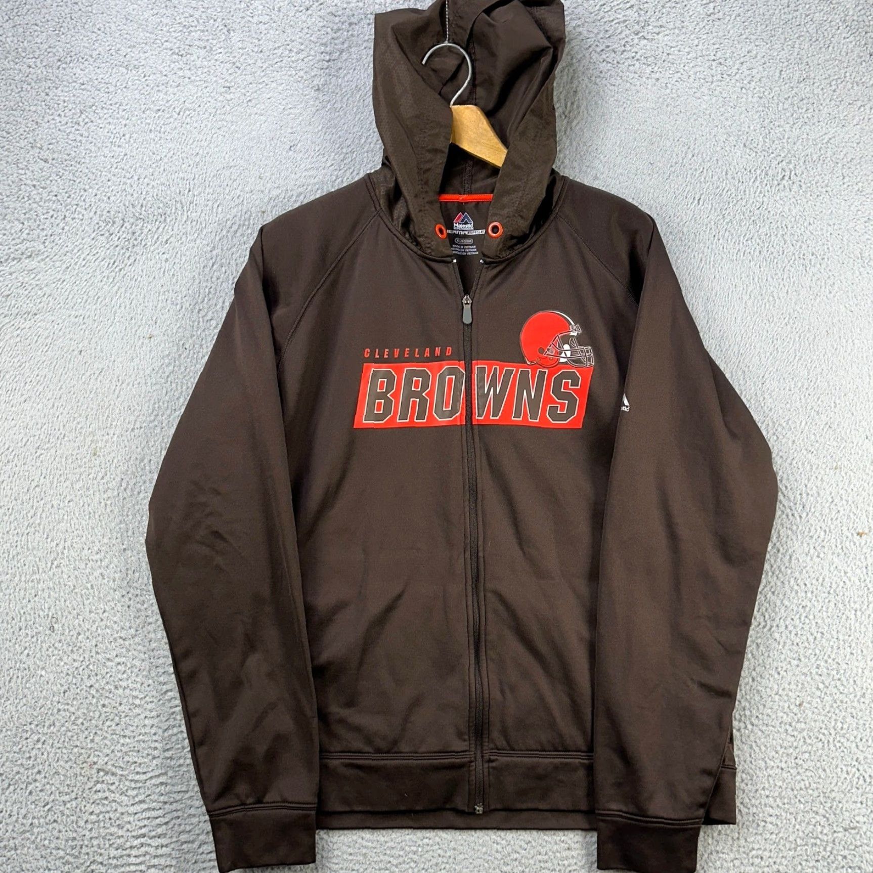 Vintage Cleveland Browns Therma Base Jacket Athletic Men XL Brown Majestic Zip Up Hoodie Jacket Size US XL / EU 56 / 4 - 2 Thumbnail