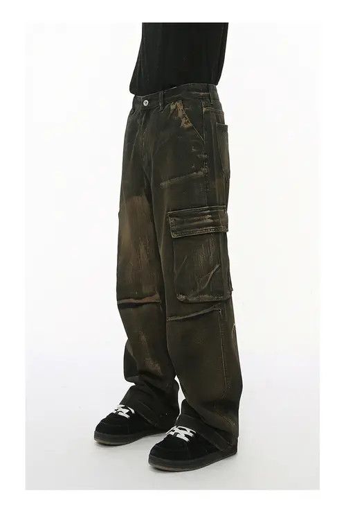 Japanese Brand × Jean Pants Street retro multi-pocket distressed workwear jeans Size US 32 / EU 48 - 4 Thumbnail