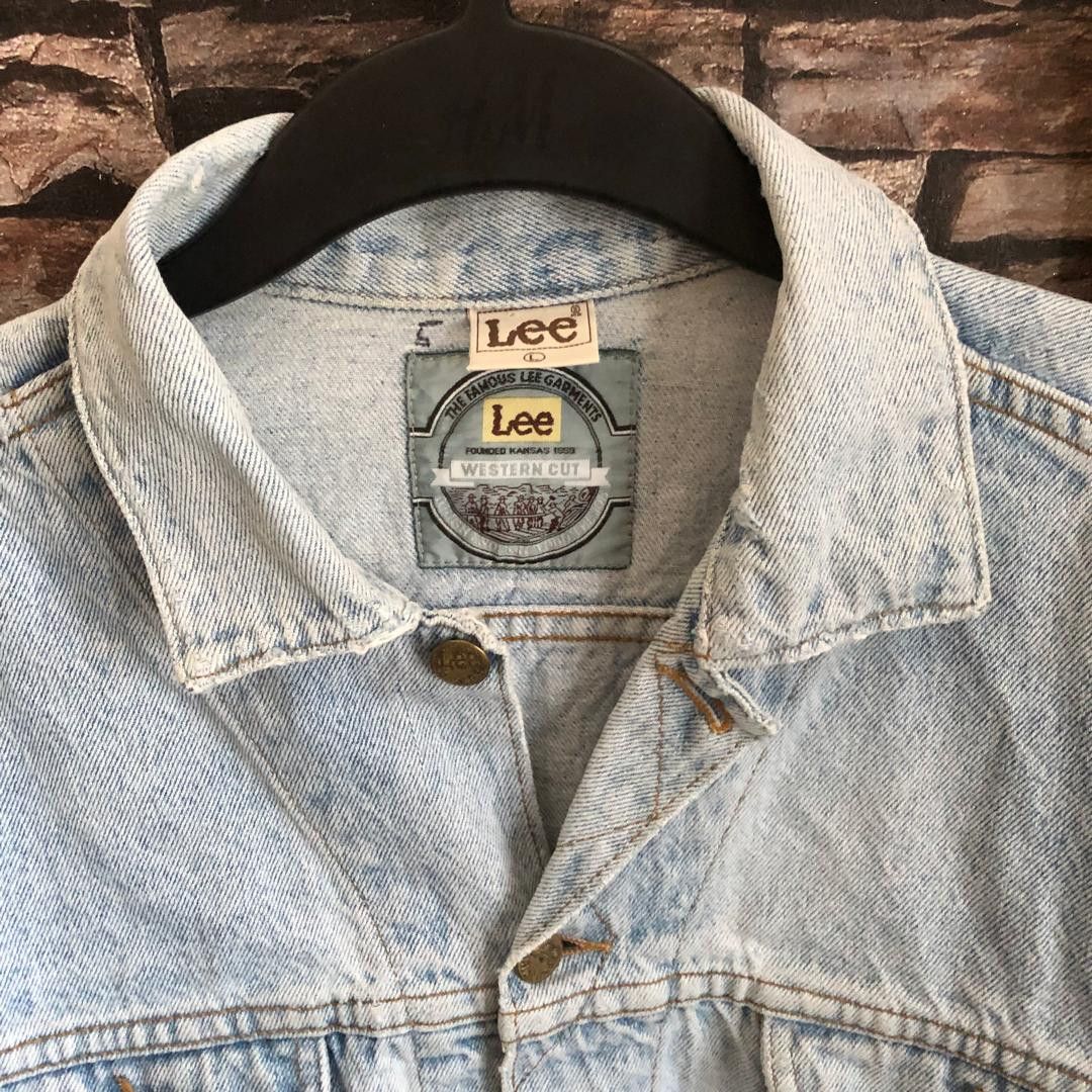Lee Lee Light Wash Denim Jacket Boxy Cropped Streetwear Size US L / EU 52-54 / 3 - 3 Thumbnail