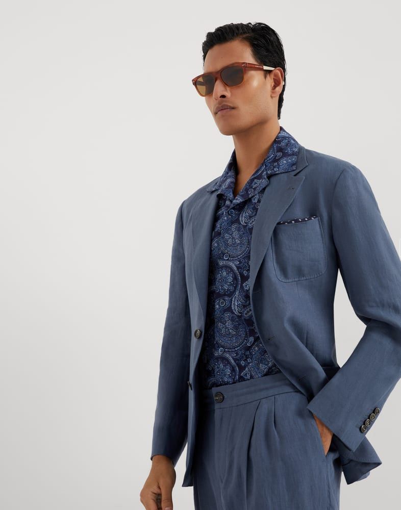Brunello Cucinelli o1w1db10825 Suit-Type Jacket in Blue Size US S / EU 44-46 / 1 - 2 Thumbnail