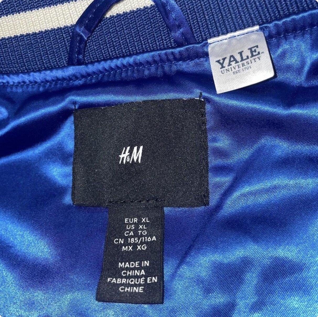 H&M H&M x Yale University Satin Varsity Bomber Jacket Blue+White Size US XL / EU 56 / 4 - 5 Thumbnail