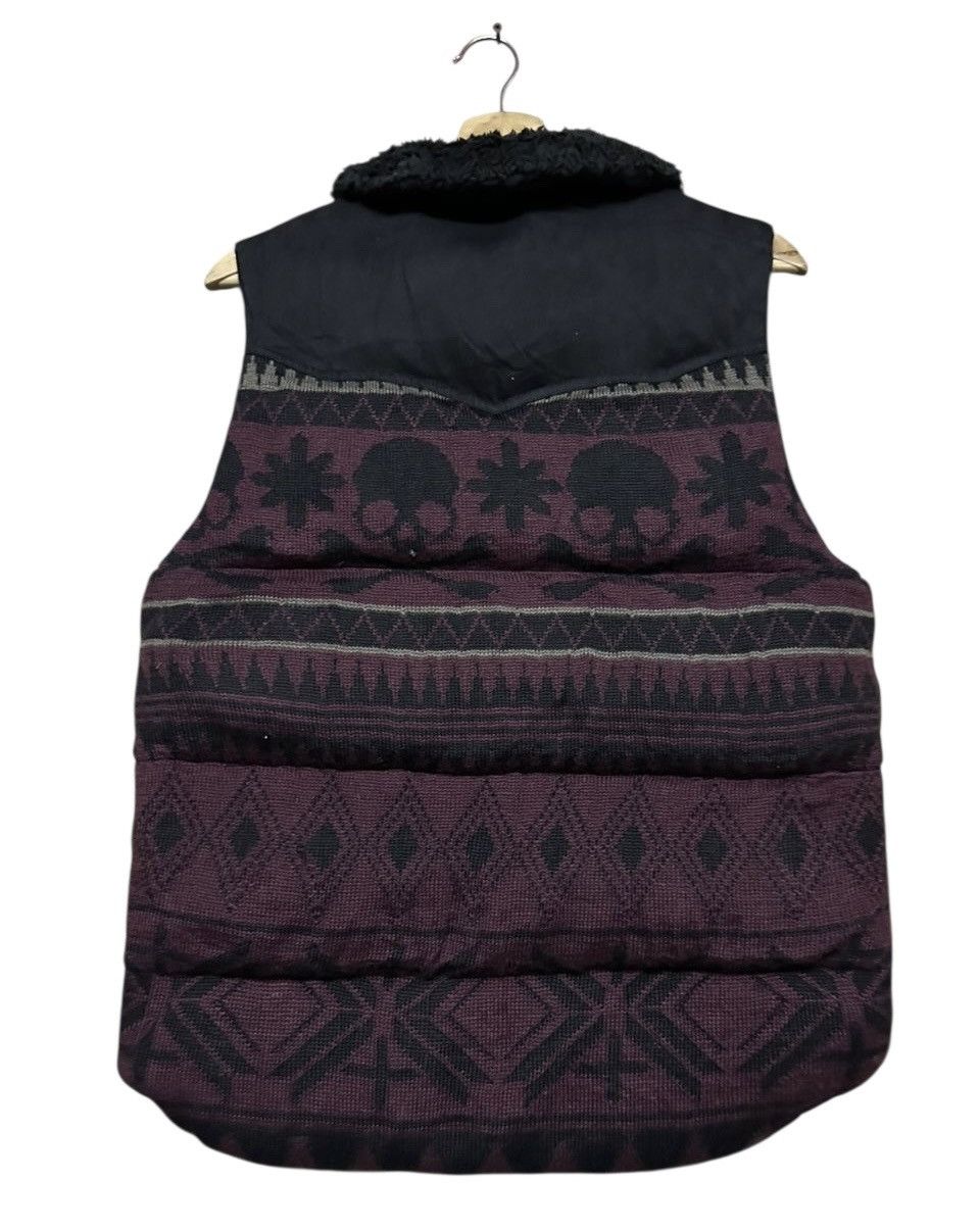 In The Attic Vtg🔥In The Attic Puffer Vest Buttoned Skull Jacket Size 44L - 2 Thumbnail
