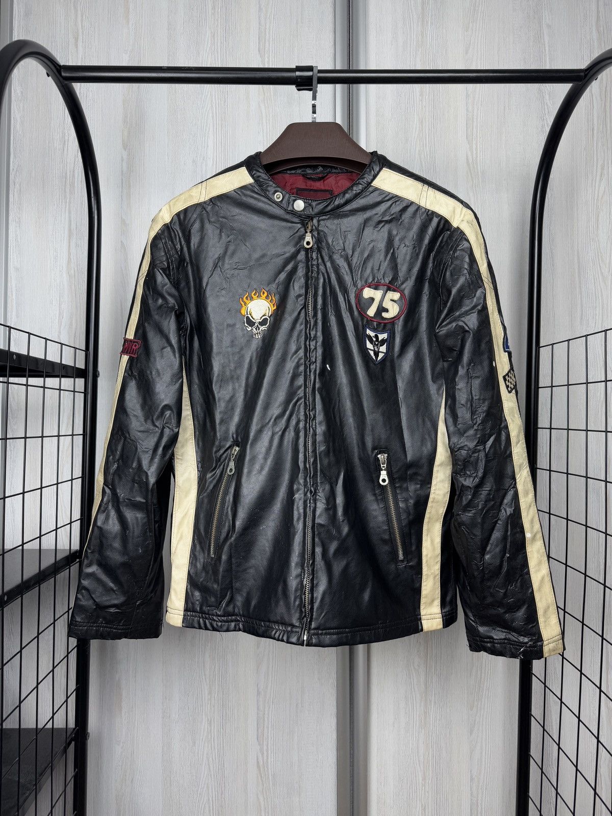 Other Y2k Vintage Moto Racing Black Vinyl Faux Leather Jacket Sz S Size US S / EU 44-46 / 1 - 1 Thumbnail