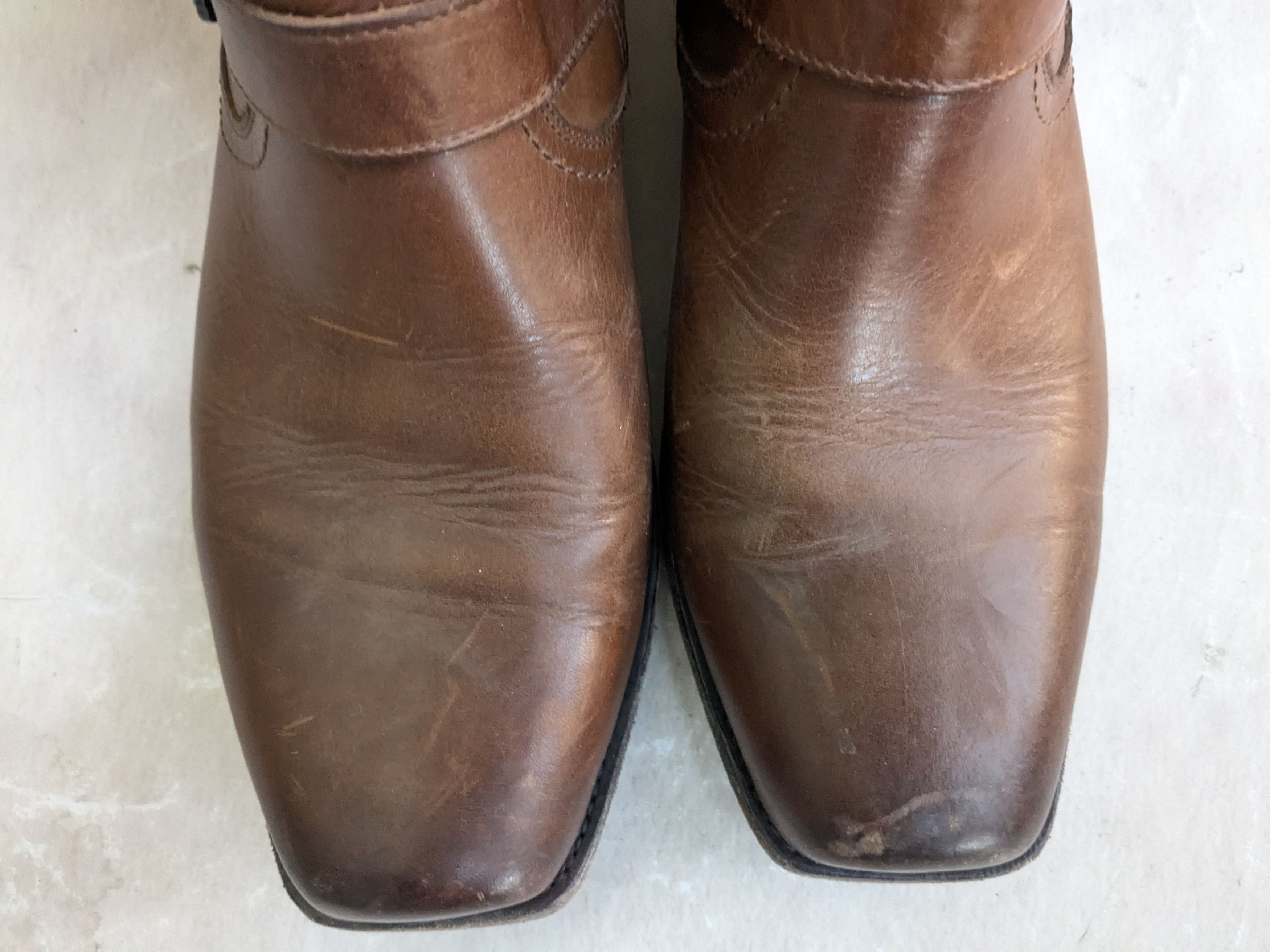 Frye Frye Engineer Boots Brown Leather 13 Leather Buckle Size US 13 / EU 46 - 4 Thumbnail