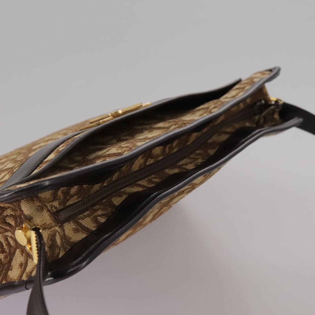 Dior DIOR Trotter Canvas Shoulder Bag Gold Brown Size ONE SIZE - 6 Thumbnail