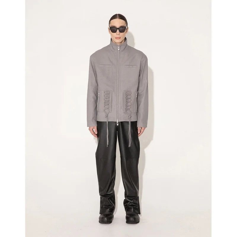 image of ds! Fw22 Han Kjobenhavn Cotton Cargo Grey Laced Jacket, Men's (Size Medium)