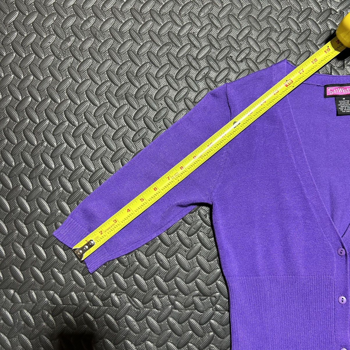 Other Vintage Say What? USA Cardigan Sweater Women’s Medium Size M / US 6-8 / IT 42-44 - 8 Thumbnail