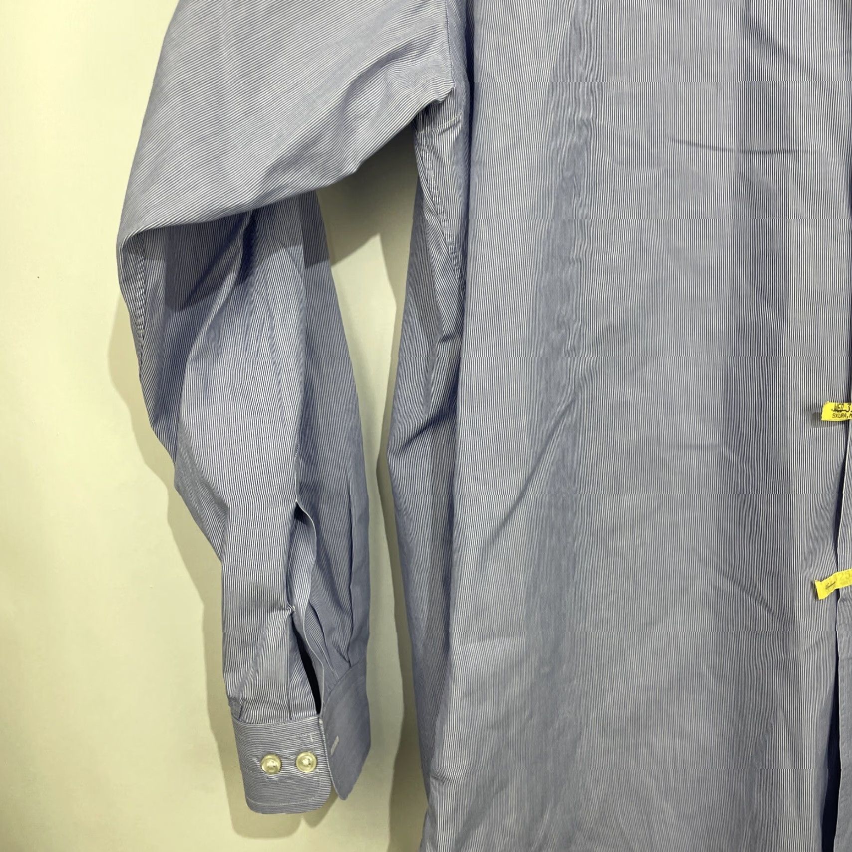 Ralph Lauren Vintage Ralph Lauren Mens Dress Shirt Yarmouth Striped Blue White 16 34/35 100% Cotton with Embroidered Pony Button-Down Collar Size 42R - 7 Thumbnail