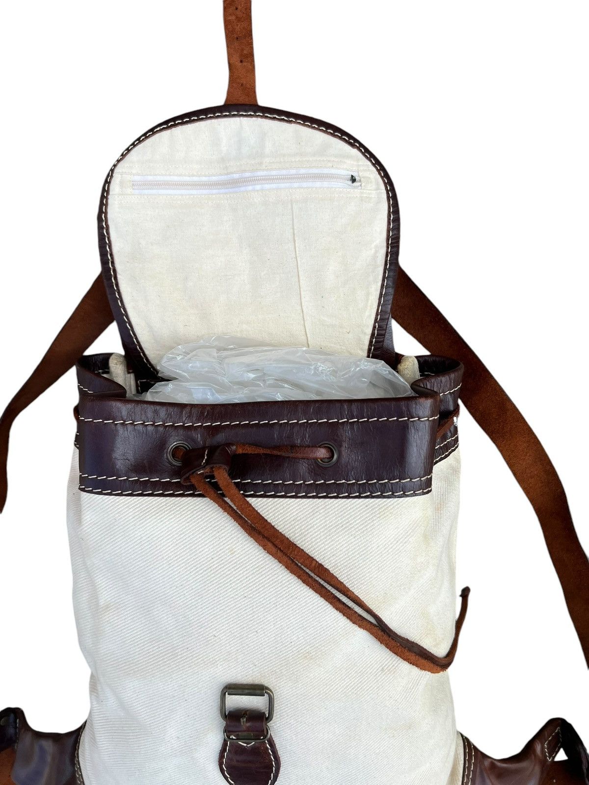Leather Tideway Japan Muddy Stains Canvas Leather Hybrid Backpack Size ONE SIZE - 9 Thumbnail
