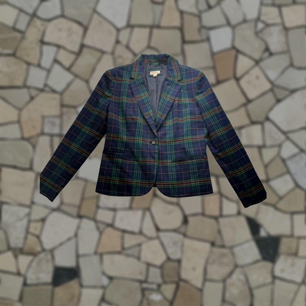 Merona Merona Womens Blazer Plaid Size 12 Blue/Green Checkered Pattern #7724 Size XL / US 12-14 / IT 48-50 - 1 Thumbnail