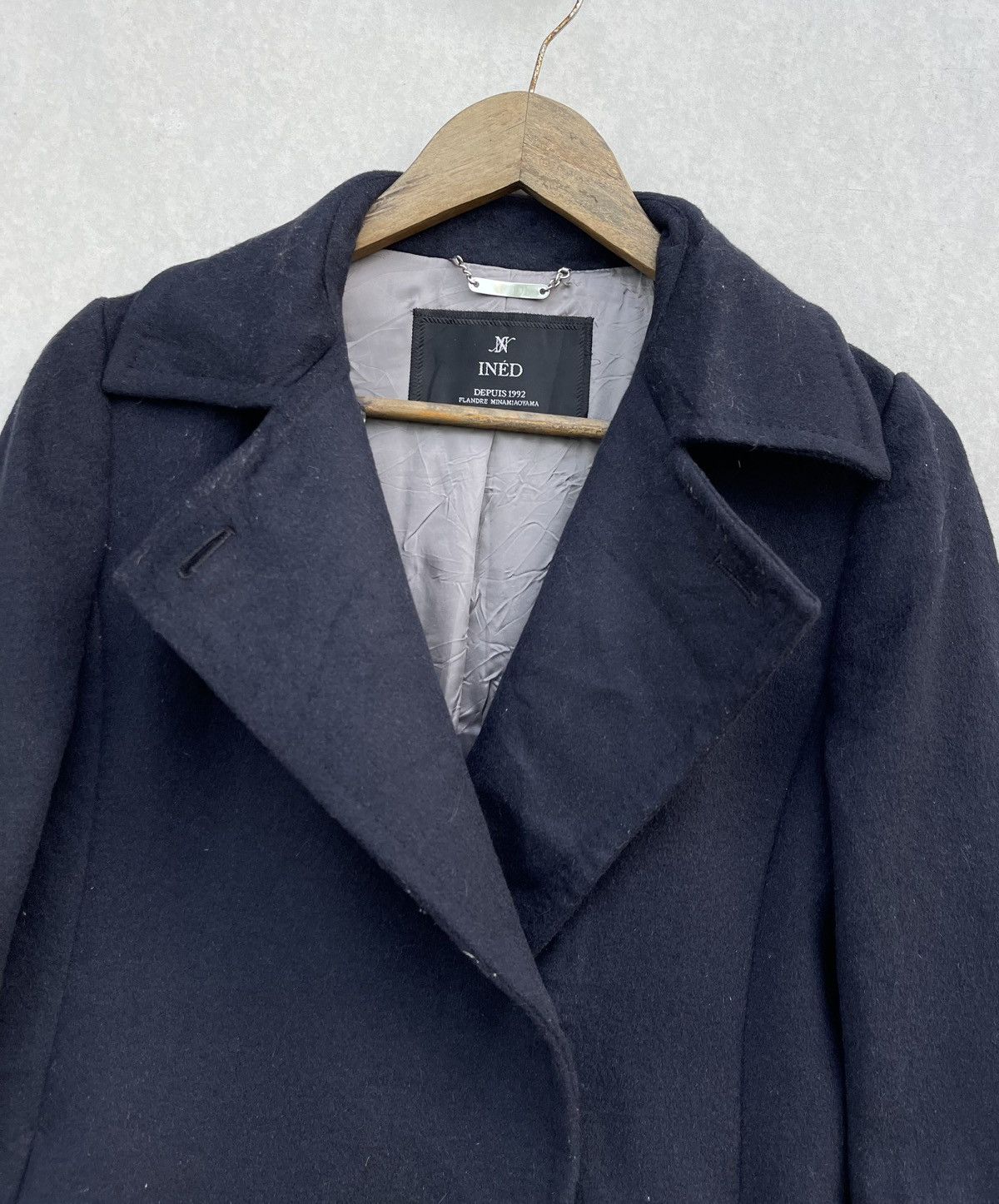 Designer × Japanese Brand × Yohji Yamamoto 🔥VINTAGE INED JAPAN WOMEN'S WOOL ASYMMETRICAL COAT/JACKET Size S / US 4 / IT 40 - 10 Thumbnail