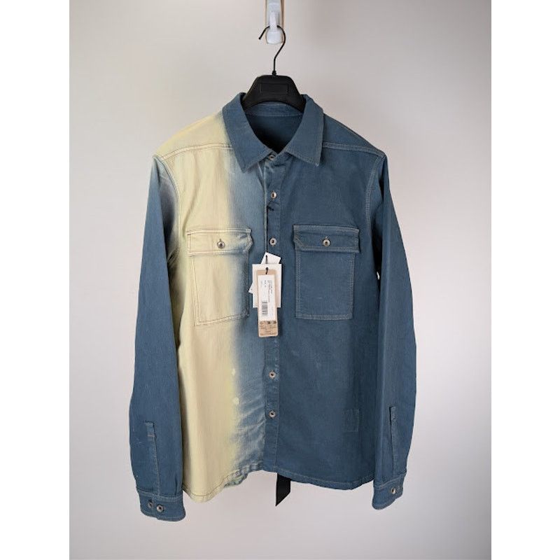Rick Owens Drkshdw o1rshd1 Denim Outershirt Toothpaste Degrade in Blue Size US XL / EU 56 / 4 - 2 Thumbnail