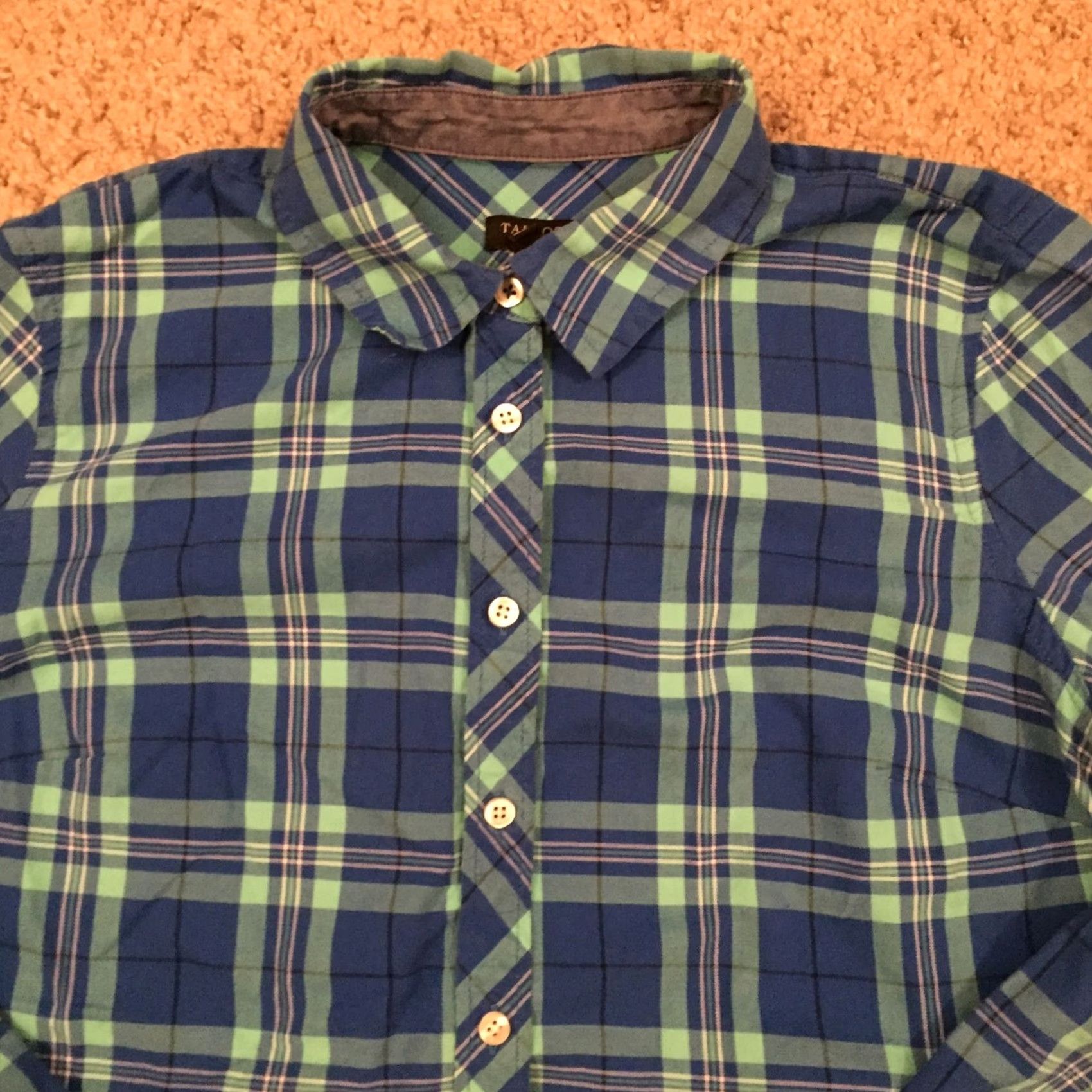 Talbots Talbots Petites Shirt Womens PM Blue Plaid Roll Tab Long Sleeve Button-Up Size M / US 6-8 / IT 42-44 - 3 Thumbnail