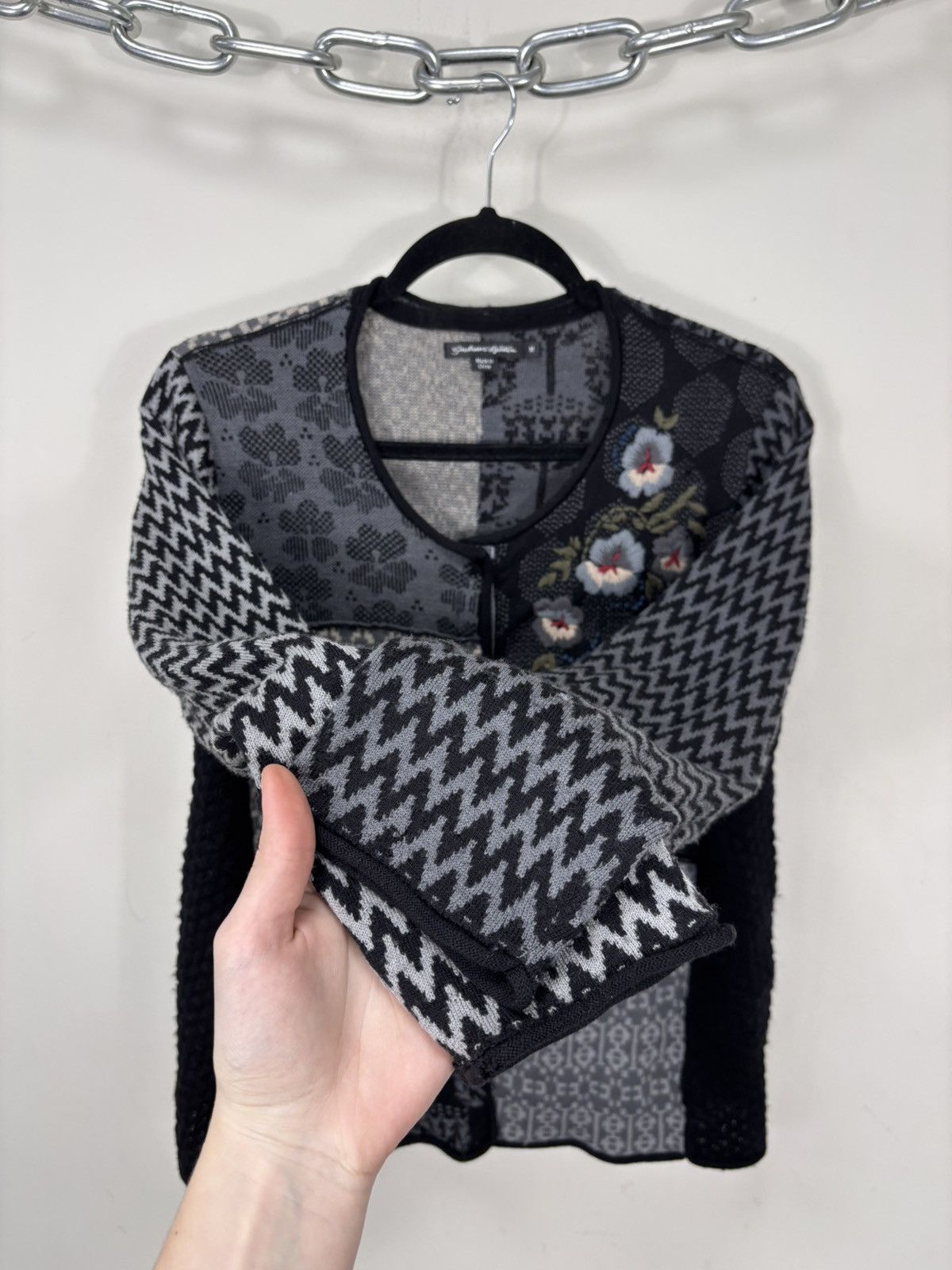 Gudrun Sjoden Gudrun Sjoden Embroidered Floral Wool Cardigan Sweater Size M / US 6-8 / IT 42-44 - 7 Thumbnail