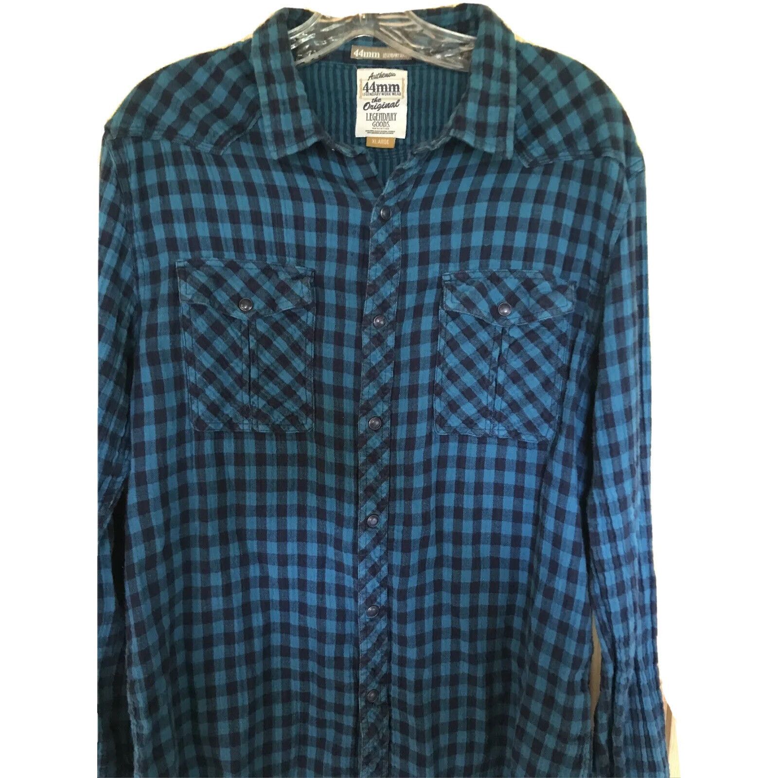 Other 44mm Legendary Work Wear Mens XL Blue Plaid Pearl Snap Shirt Size US XL / EU 56 / 4 - 1 Thumbnail