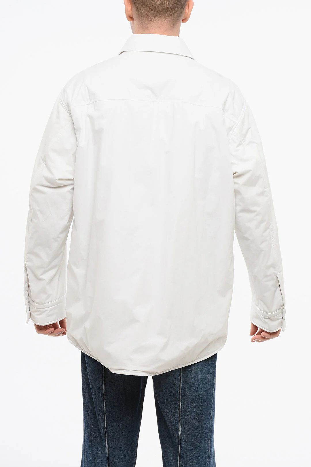 Bottega Veneta og1mm0426 Quilted Cotton Overshirt in White Size US M / EU 48-50 / 2 - 2 Thumbnail