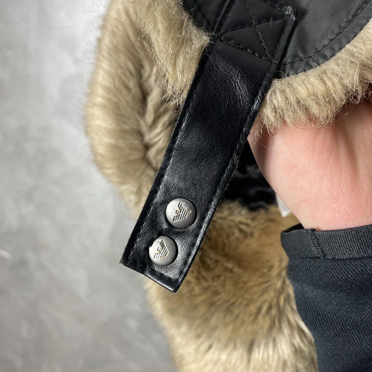 Armani × Vintage Vintage Armani Jeans Monogram Big Logo Fur Trapper Hat Size ONE SIZE - 11 Thumbnail