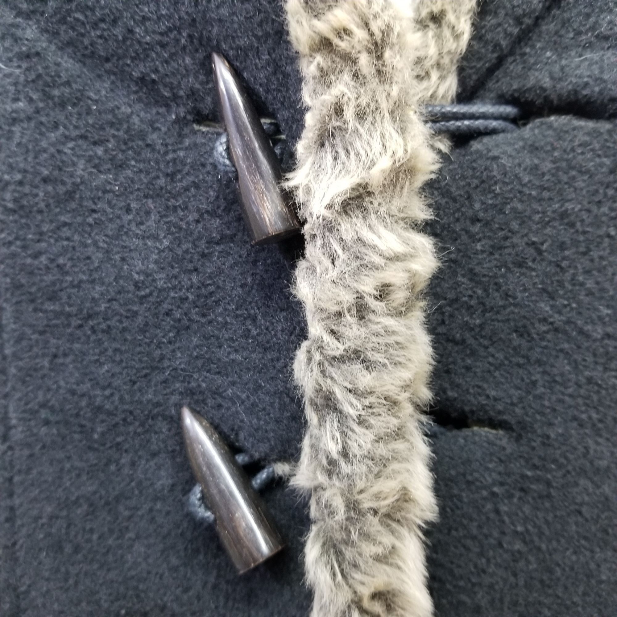 Fjallraven Fjall Wool M Coat USA Charcoal Gray Faux Fur Lined Toggle BI Size M / US 6-8 / IT 42-44 - 7 Thumbnail