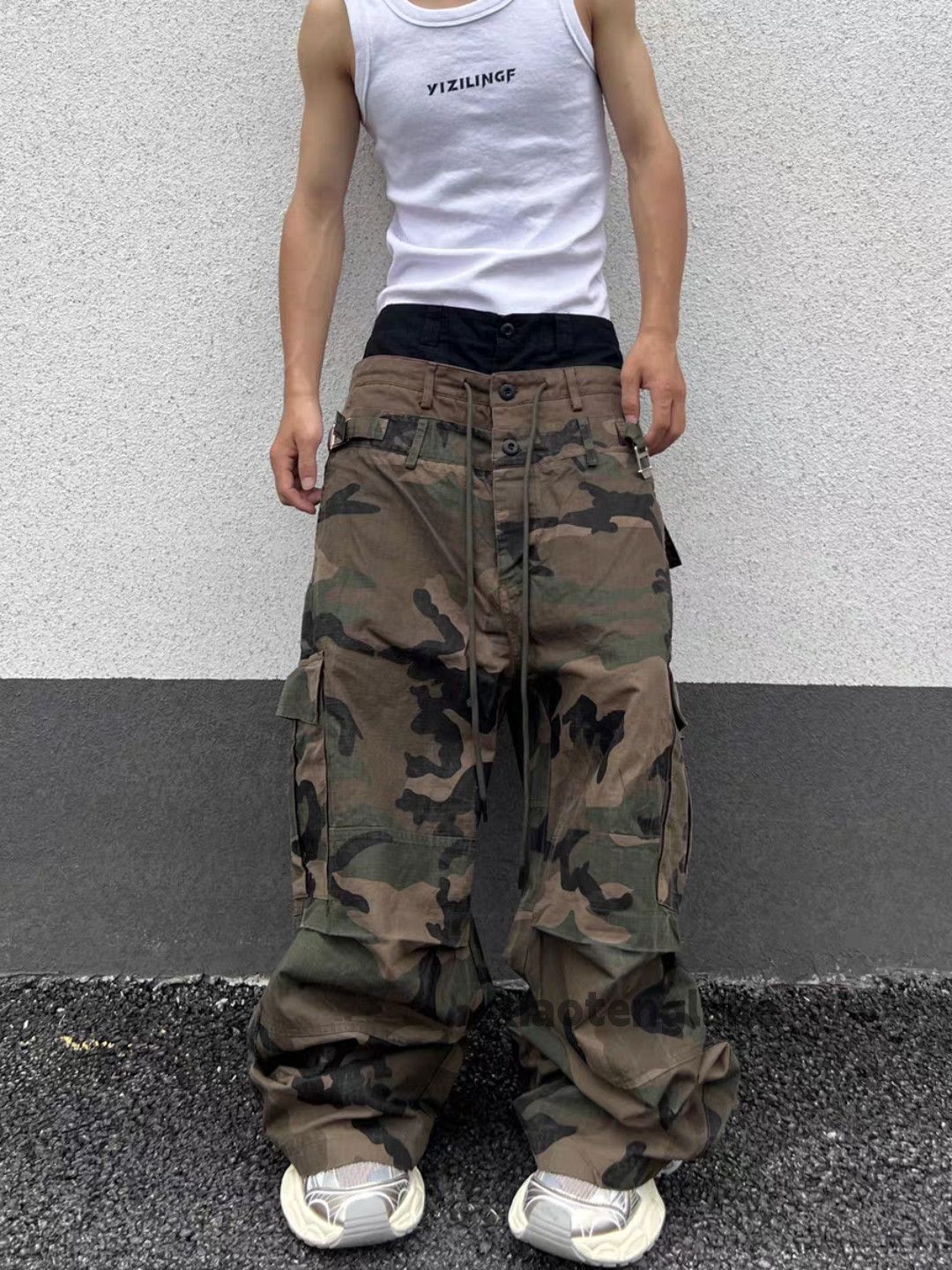Vintage Unisex utility loose baggy skate hiphop camo cargo pants Size US 36 / EU 52 - 3 Thumbnail