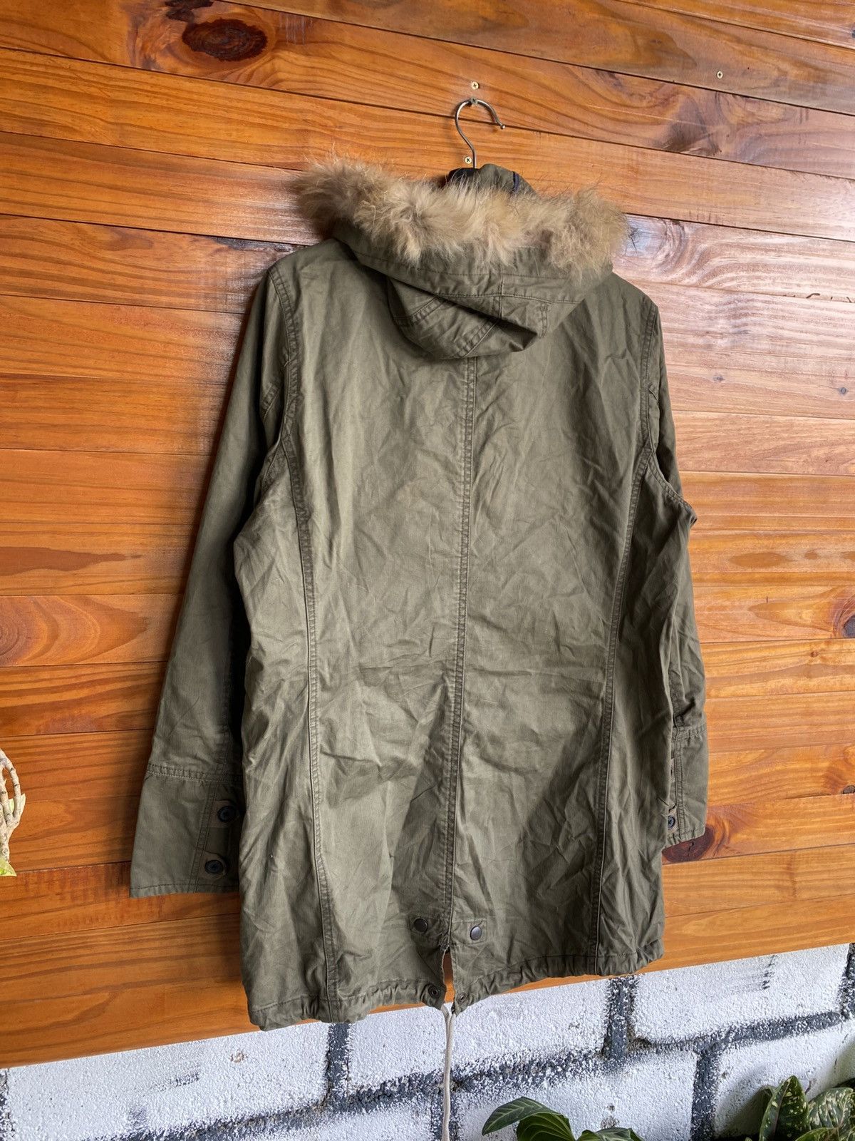 R. Newbold Olive Green Fur Hood Parka Jacket – British Casua