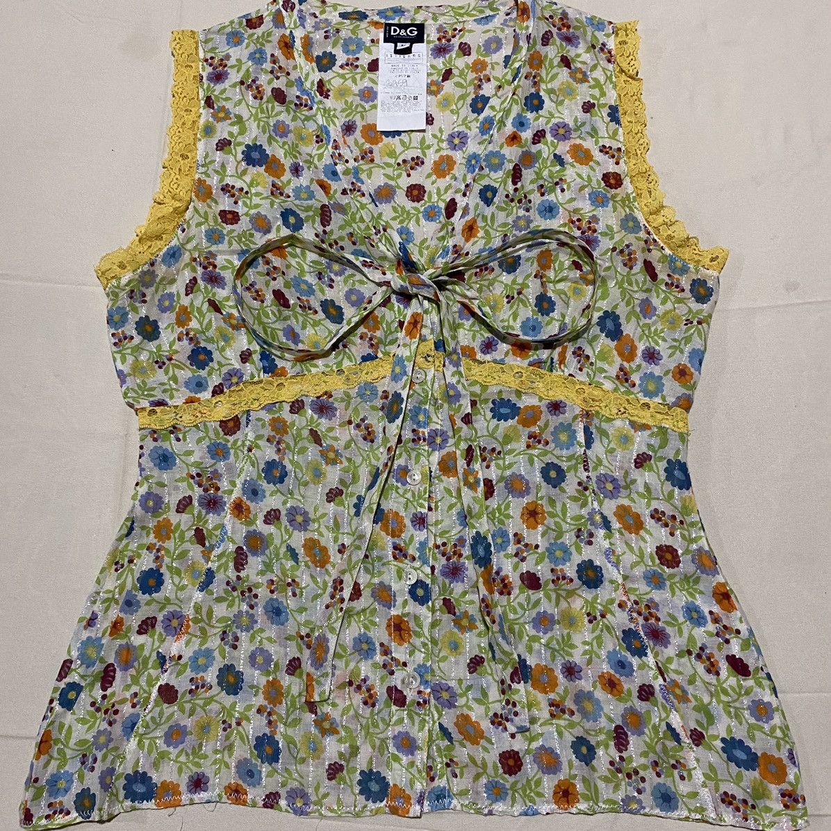 Dolce & Gabbana Vintage Dolce & Gabbana Floral Blouses Size L / US 10 / IT 46 - 2 Thumbnail