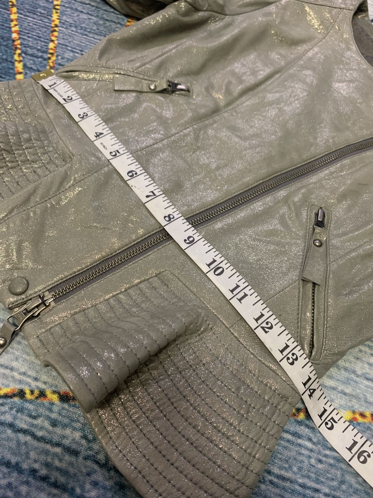 Japanese Brand FLAMMEUM Metalic Leather Jacket Size S / US 4 / IT 40 - 17 Thumbnail