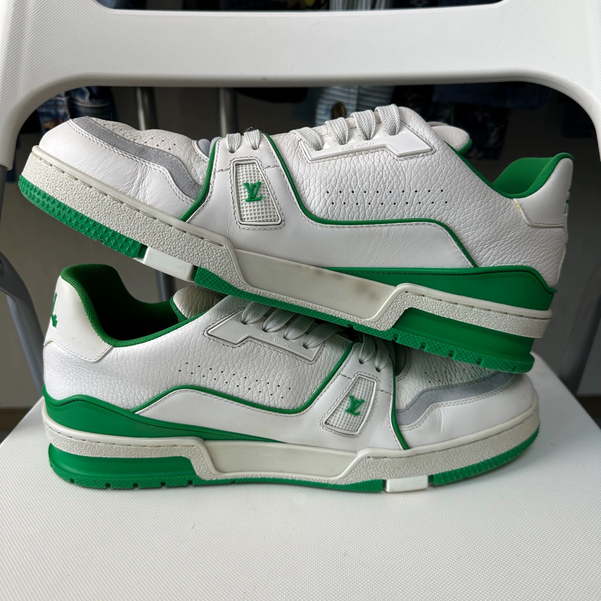 Louis Vuitton LOUIS VUITTON Trainer Low Top Lace-Up M Green EU 42.5 Size US 9.5 / EU 42-43 - 6 Thumbnail