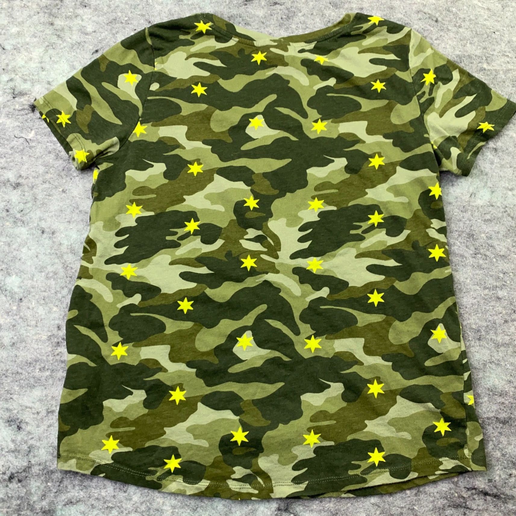 Style & Co STYLE & CO Shirt Womens Medium Green Camo V-Neck Cotton Short Sleeve T-Shirt Ladies Regular Fit Size M / US 6-8 / IT 42-44 - 6 Thumbnail
