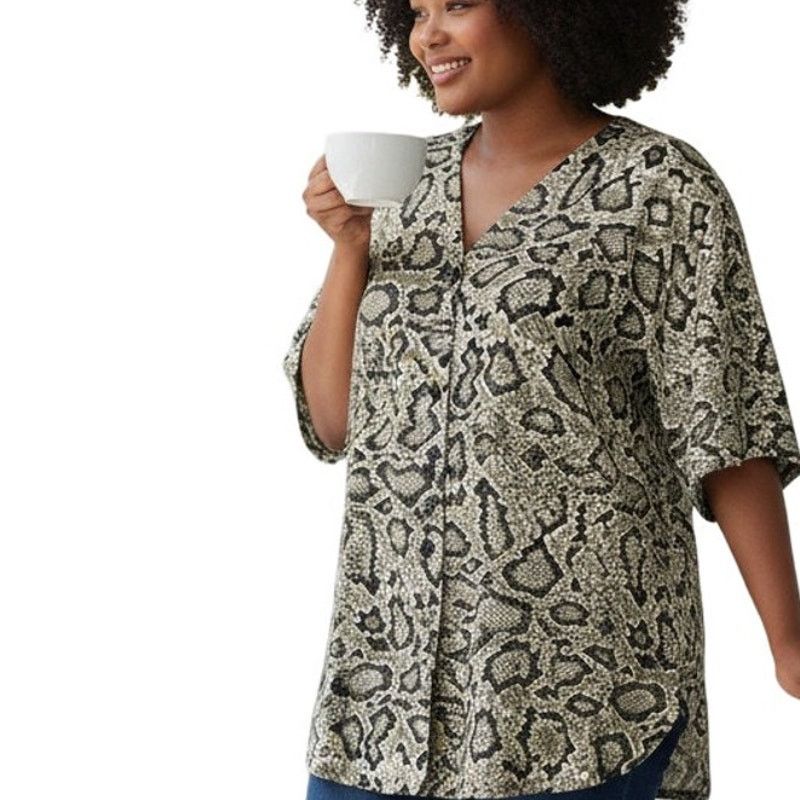 Vintage Vintage Truffles Top Blouse Animal Print Made in USA Plus 2X Size XXL / US 16-18 / IT 52-54 - 1 Thumbnail