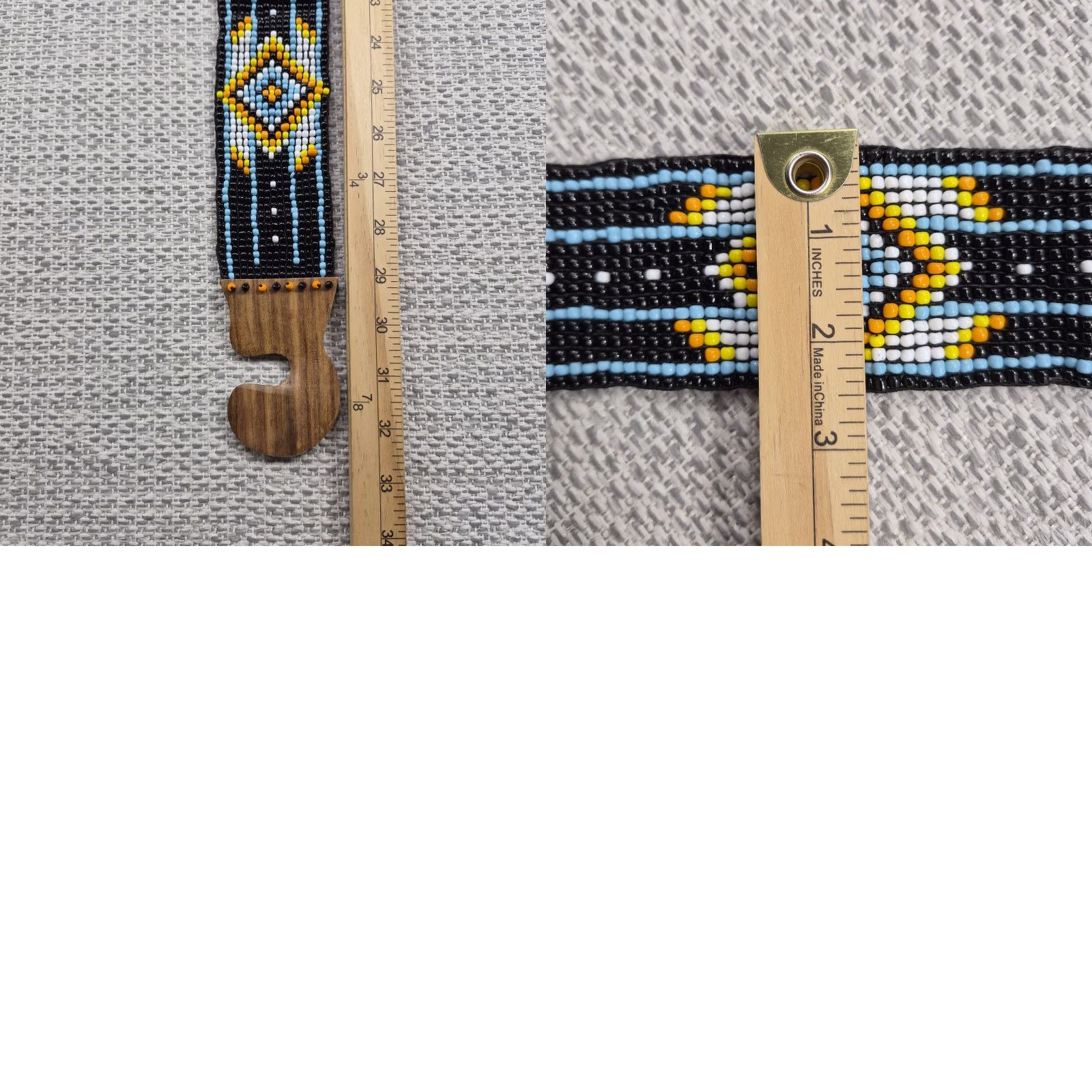 Vintage VINTAGE Southwestern Beaded Belt Womens One Size Stretch Aztec Beads Handmade Size ONE SIZE - 8 Thumbnail