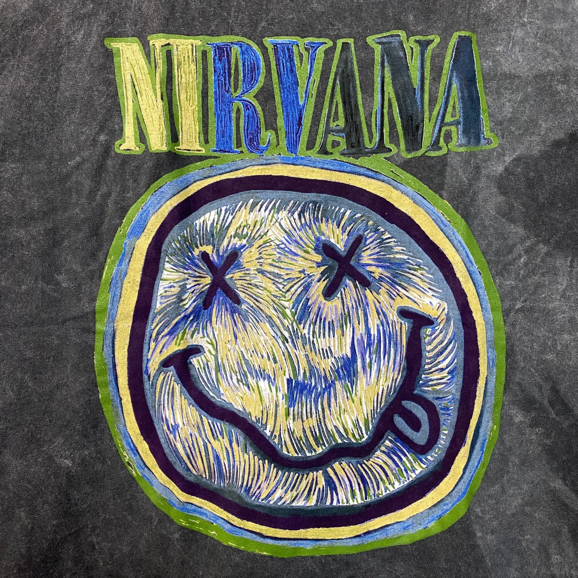Nirvana Nirvana Dead Smiley Face Acid Wash Grunge T-Shirt XL Size US XL / EU 56 / 4 - 2 Thumbnail