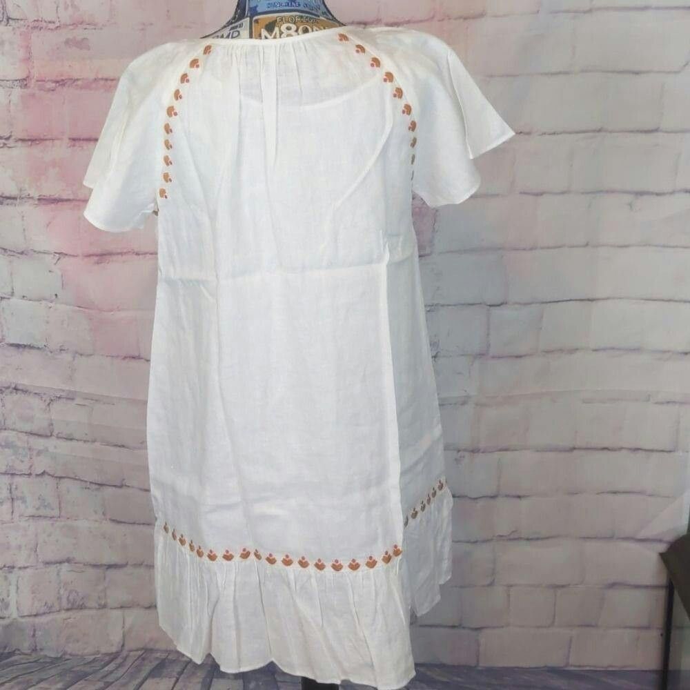 Madewell lighthouse embroidered linen shif