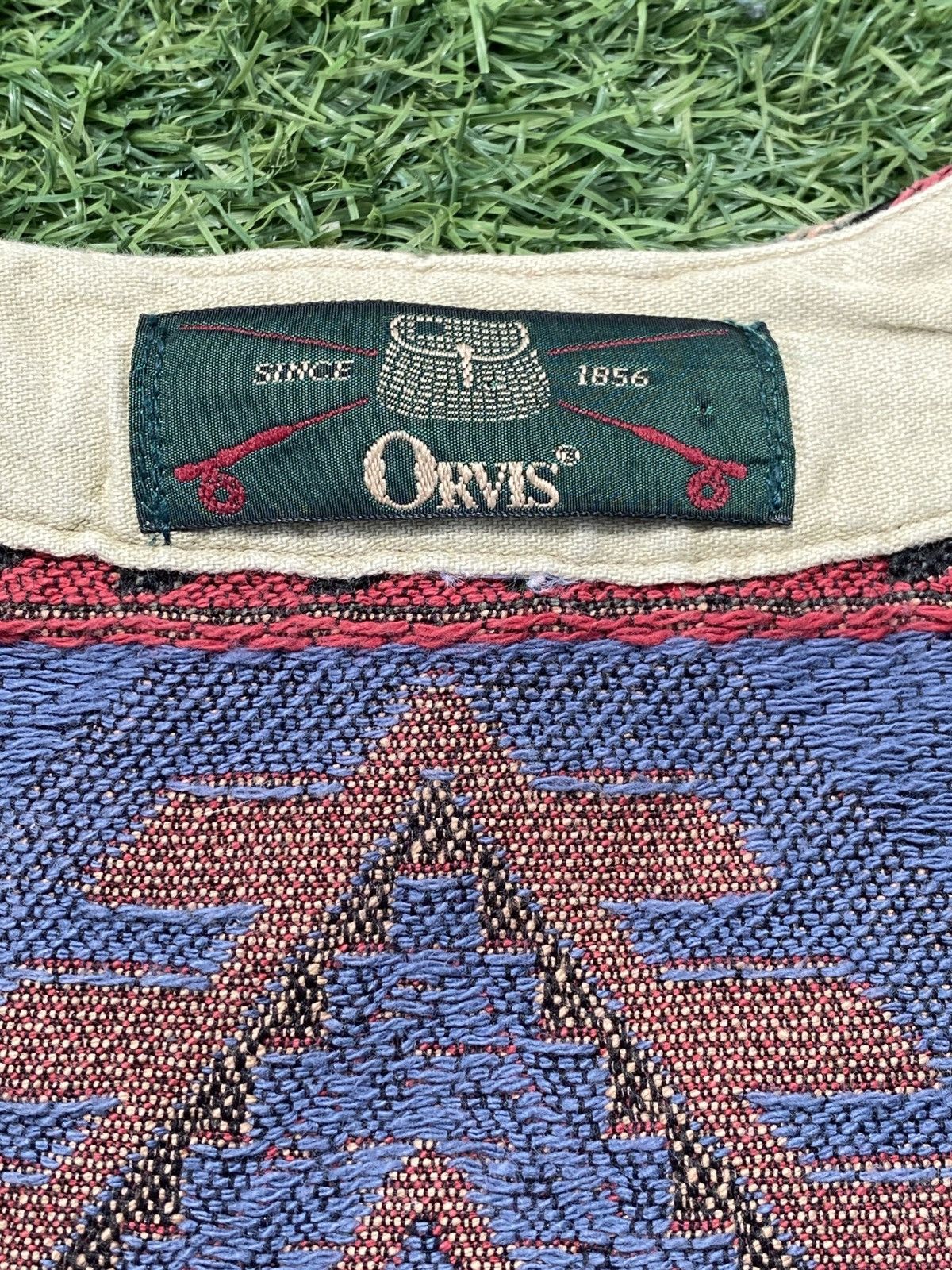 Orvis Orvis Vintage Tapestry Indian Pattern Vest Size 44S - 7 Thumbnail