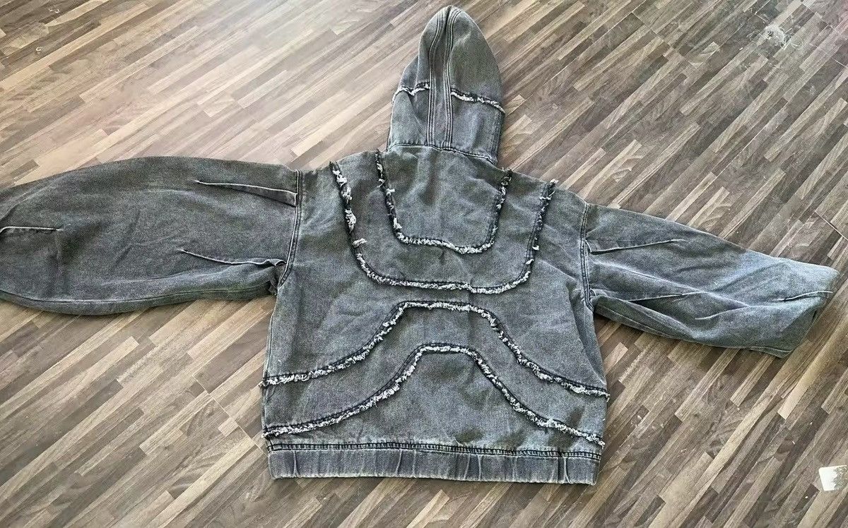 Japanese Brand × Vintage Y2K Splicing Zip Up Hoodie Denim Jacket Size US M / EU 48-50 / 2 - 6 Thumbnail