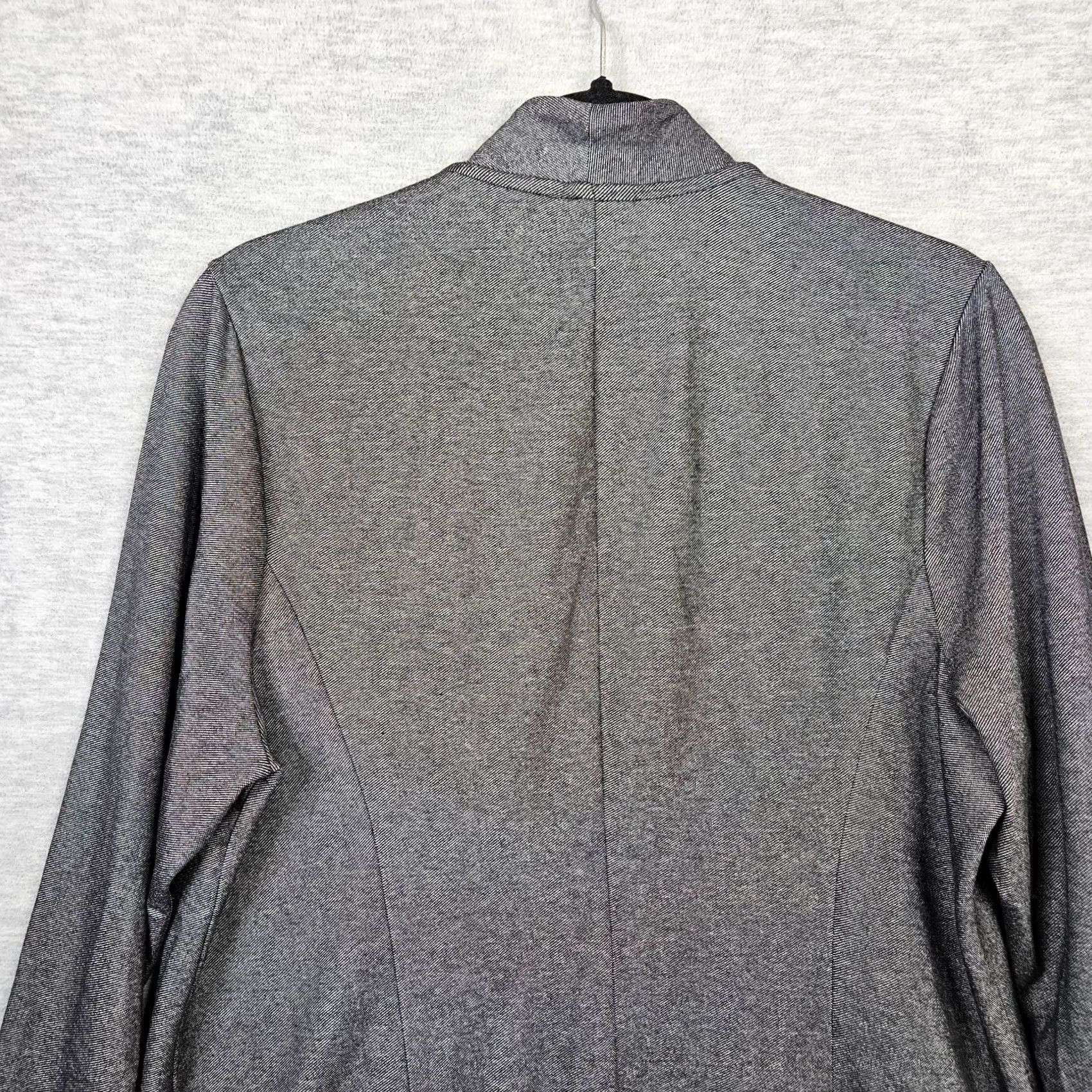 J. Jill J.JILL Wearever Collection Jacket Women Gray Knit One-button Size M Regular Sleeve Long Solid Lightweight Casual Travel Autumn Spring Winter Size M / US 6-8 / IT 42-44 - 4 Thumbnail