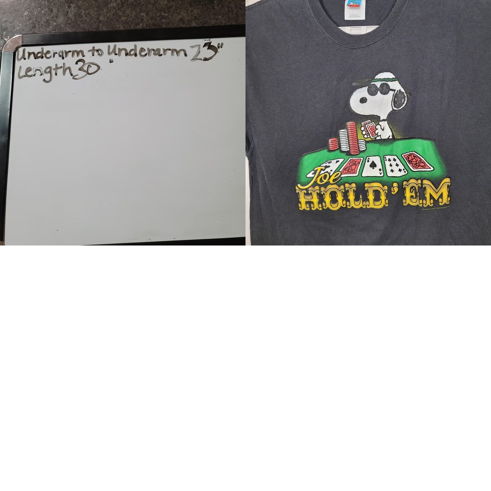 Peanuts Peanuts T-Shirt Snoopy Joe Hold Em Poker Texas Hold Em Cartoon Graphic Black XL Men Short Sleeve Crew Neck Shirt Size US XL / EU 56 / 4 - 8 Thumbnail