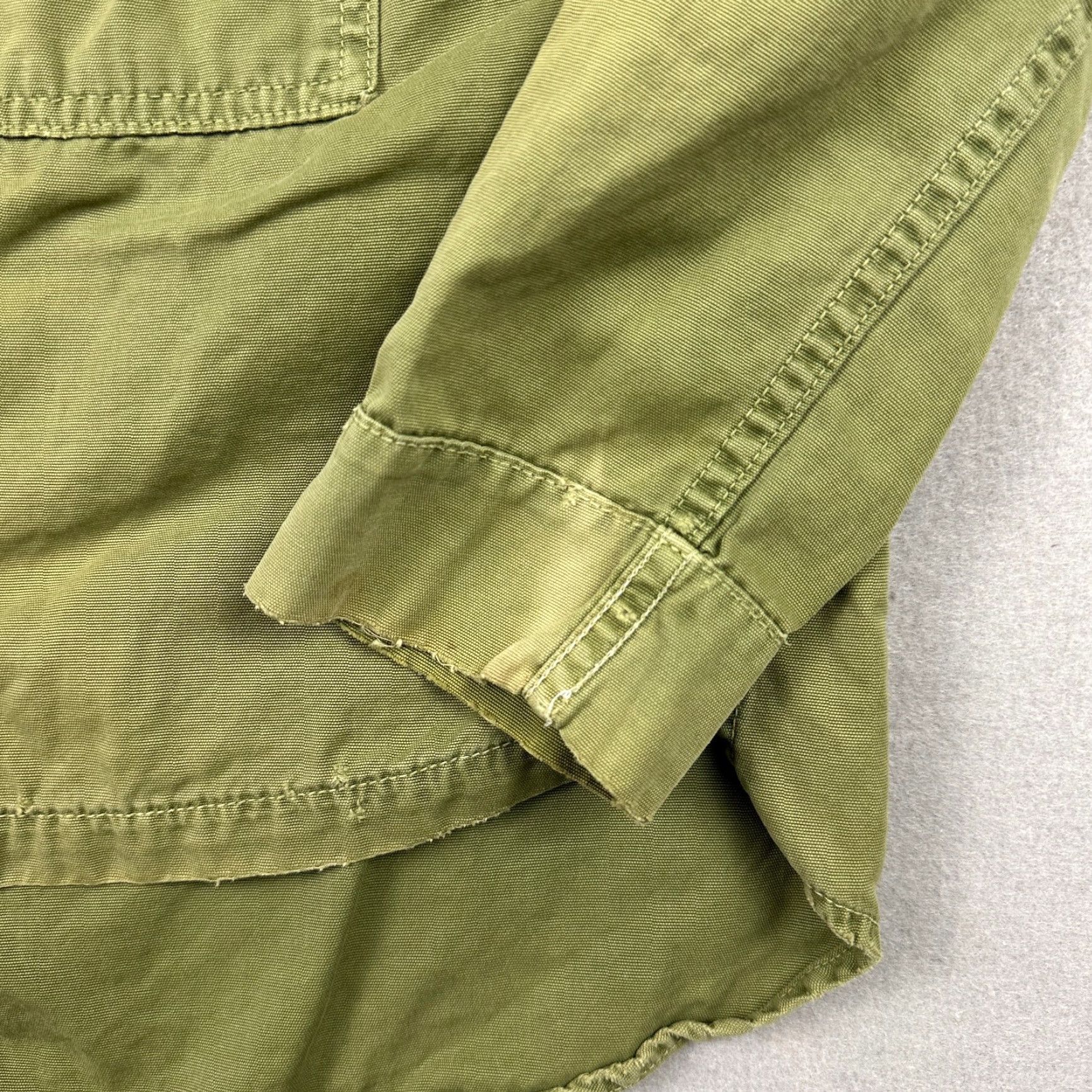 AMO AMO Jacket Women's Field Cotton Green Distressed Utility Pockets Collared Full Zip Small Chore Outdoor Fall Winter Size S / US 4 / IT 40 - 4 Thumbnail