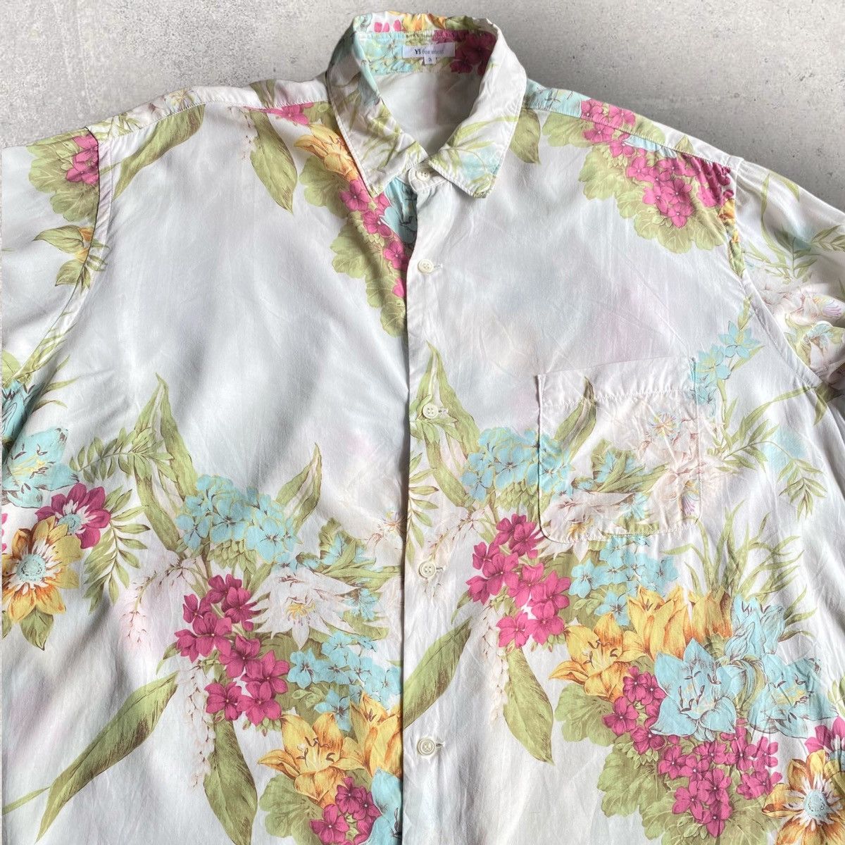 Y's 花と少年期 Floral Pattern Rayon Shirt Yohji Yamamoto Y's for men Floral Rayon Shirt | Grailed
