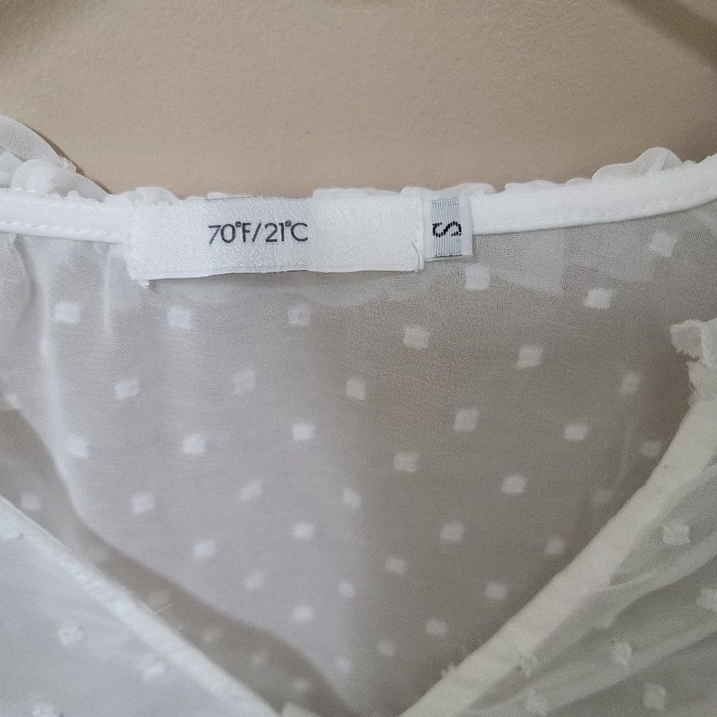 Other 70°F/21°C White Ruffled Peplum Blouse with Bib Collar Size S / US 4 / IT 40 - 7 Thumbnail