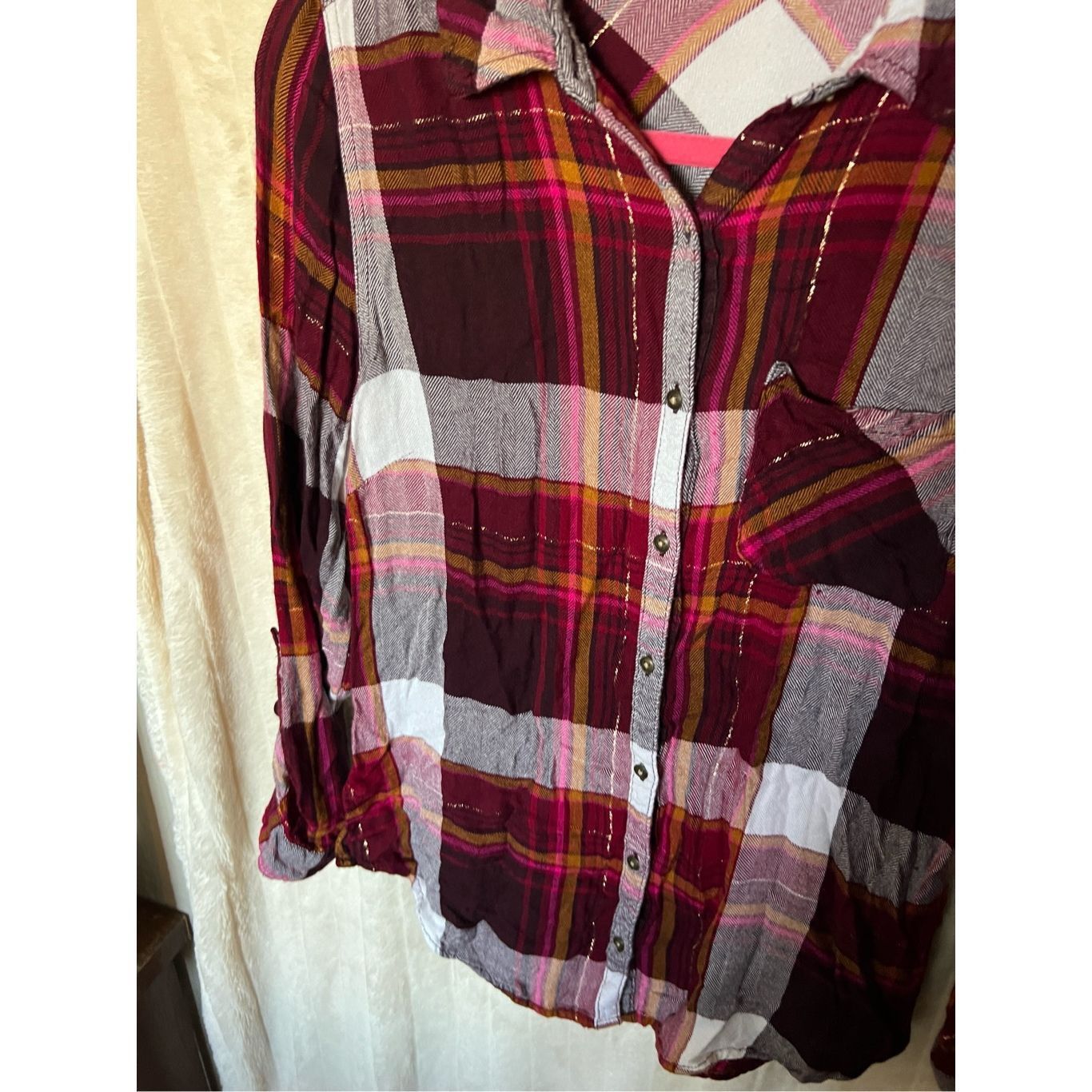 Other Maurices Multi-Colored Plaid Button Down Top Woman’s Size Me Size M / US 6-8 / IT 42-44 - 5 Thumbnail