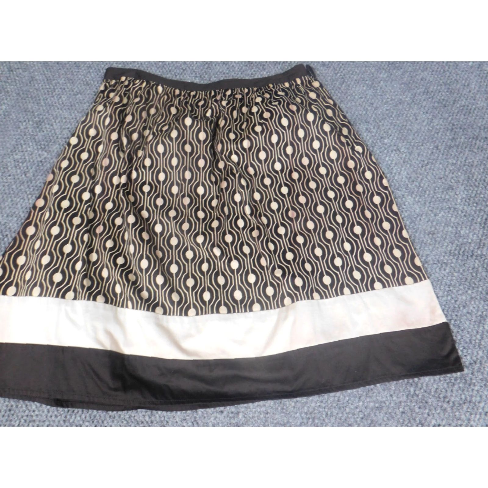 Talbots Talbots Skirt Womens 8 Brown A-line Polka Dot Knee Length Zipper Knit Cotton Regular Vintage No Size 30" / US 8 / IT 44 - 4 Thumbnail