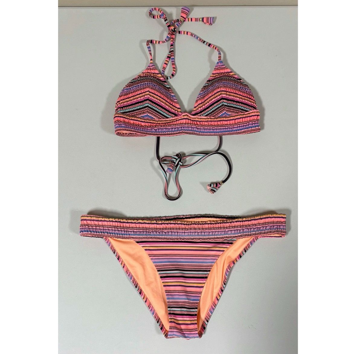 Victoria's Secret × Vintage Victoria’s Secret Striped Top (S) and Bottoms (M) Bikini Set Size ONE SIZE - 3 Thumbnail