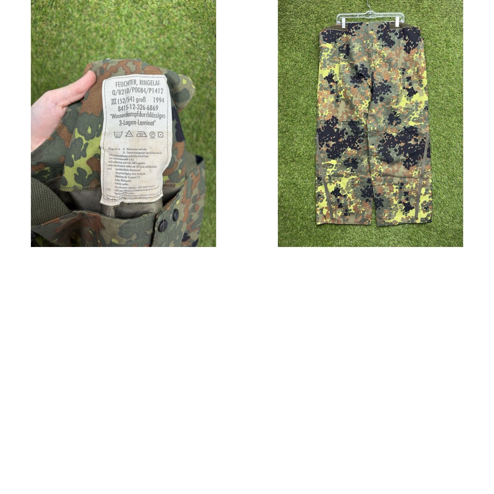 VINTAGE Military German CAMO BIB OVERALLS Mens 52/54 Multicolor Camouflage 90s German Military, Camouflage, Army Overalls Mens Size 52/54