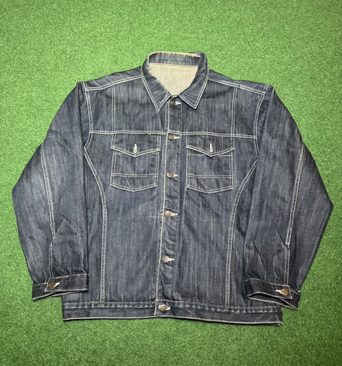 Vintage Denim Jacket XXL Baggy Hip Hop 90s Y2K Dark Wash Jean Jacket Size US XXL / EU 58 / 5 - 1 Thumbnail