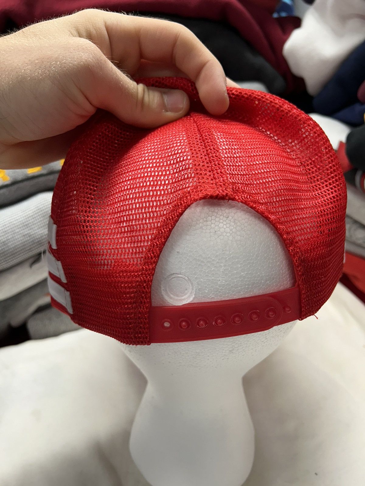 Vintage Crazy Vintage 90s Y2K Skater Grunge White Red Trucker Hat Size ONE SIZE - 2 Thumbnail