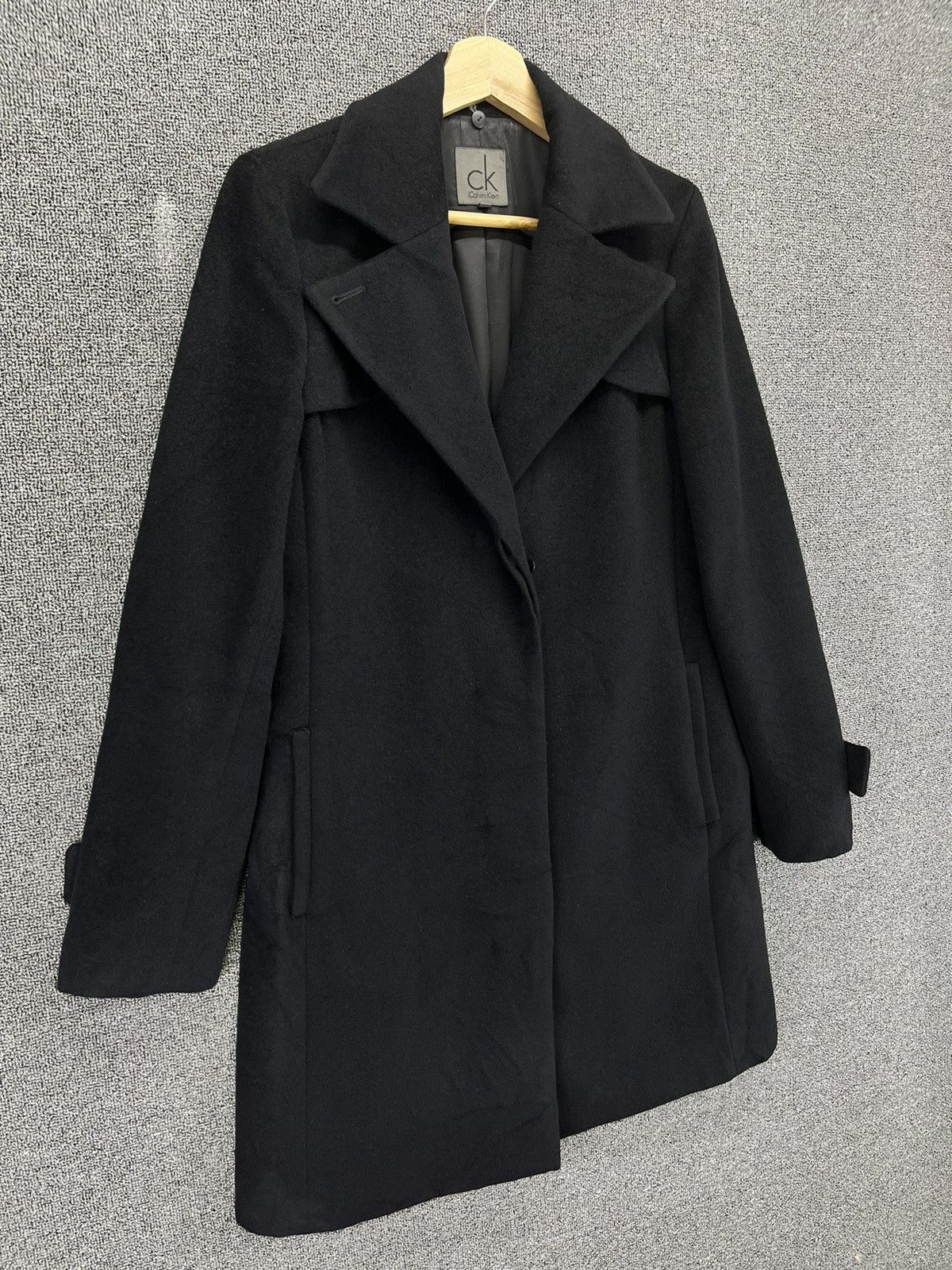 Calvin Klein Vintage Calvin Klein Black Wool Coats Jacket Size M / US 6-8 / IT 42-44 - 3 Thumbnail