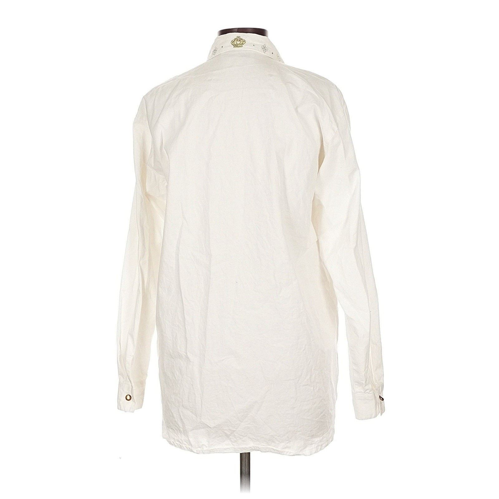 Vintage VTG De Label France Cotton White Button down Crest Patch L Size L / US 10 / IT 46 - 2 Thumbnail