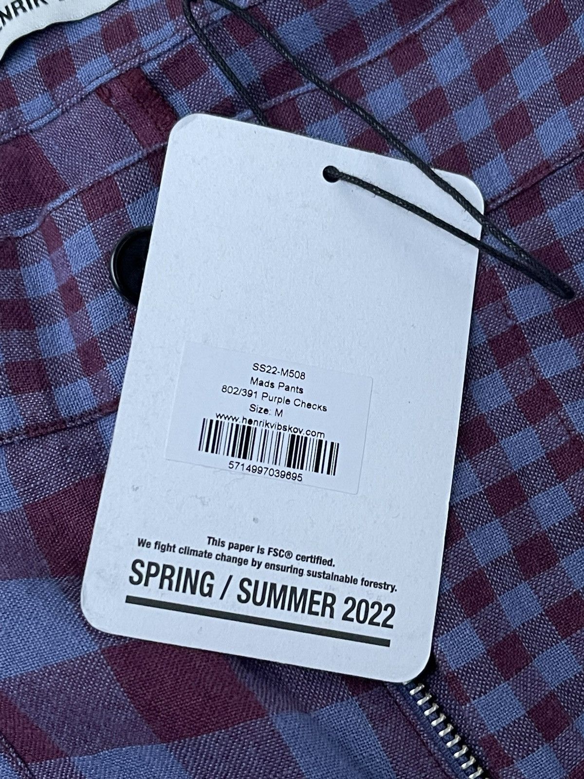Henrik Vibskov !DS! SS22 Henrik Vibskov Mads Purple Checks Casual Pants Size US 32 / EU 48 - 17 Thumbnail