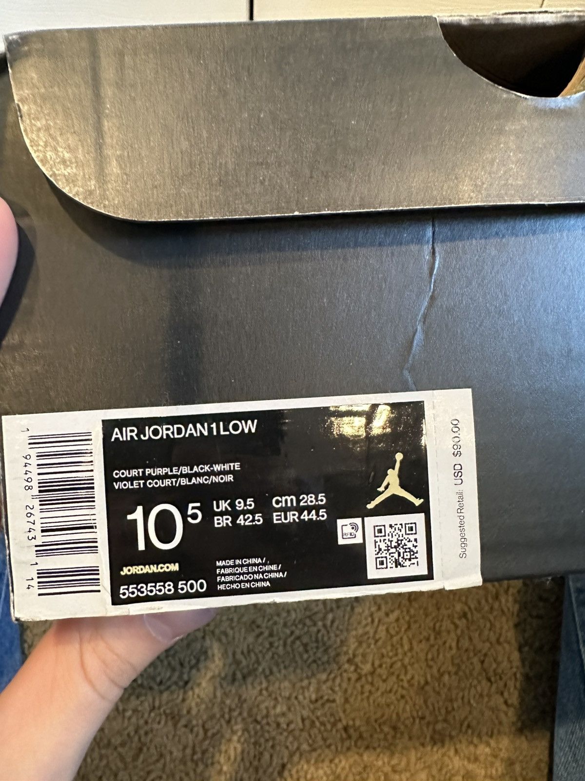 Jordan Brand × Nike Jordan 1 Low White Multi-Color Swoosh Size US 10.5 / EU 43-44 - 8 Thumbnail